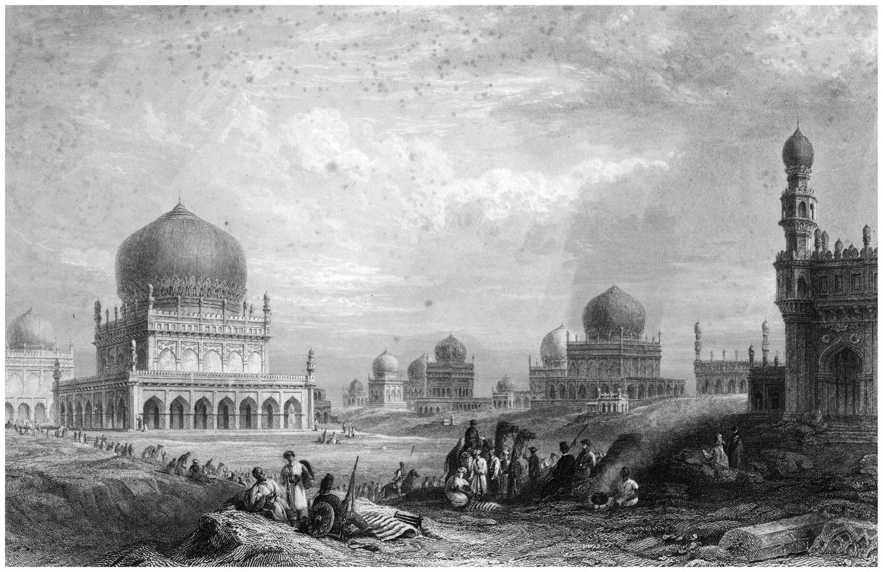 Hrobky králů Golcondy, Andhra Pradesh, Indie, 1844. od Thomas Higham