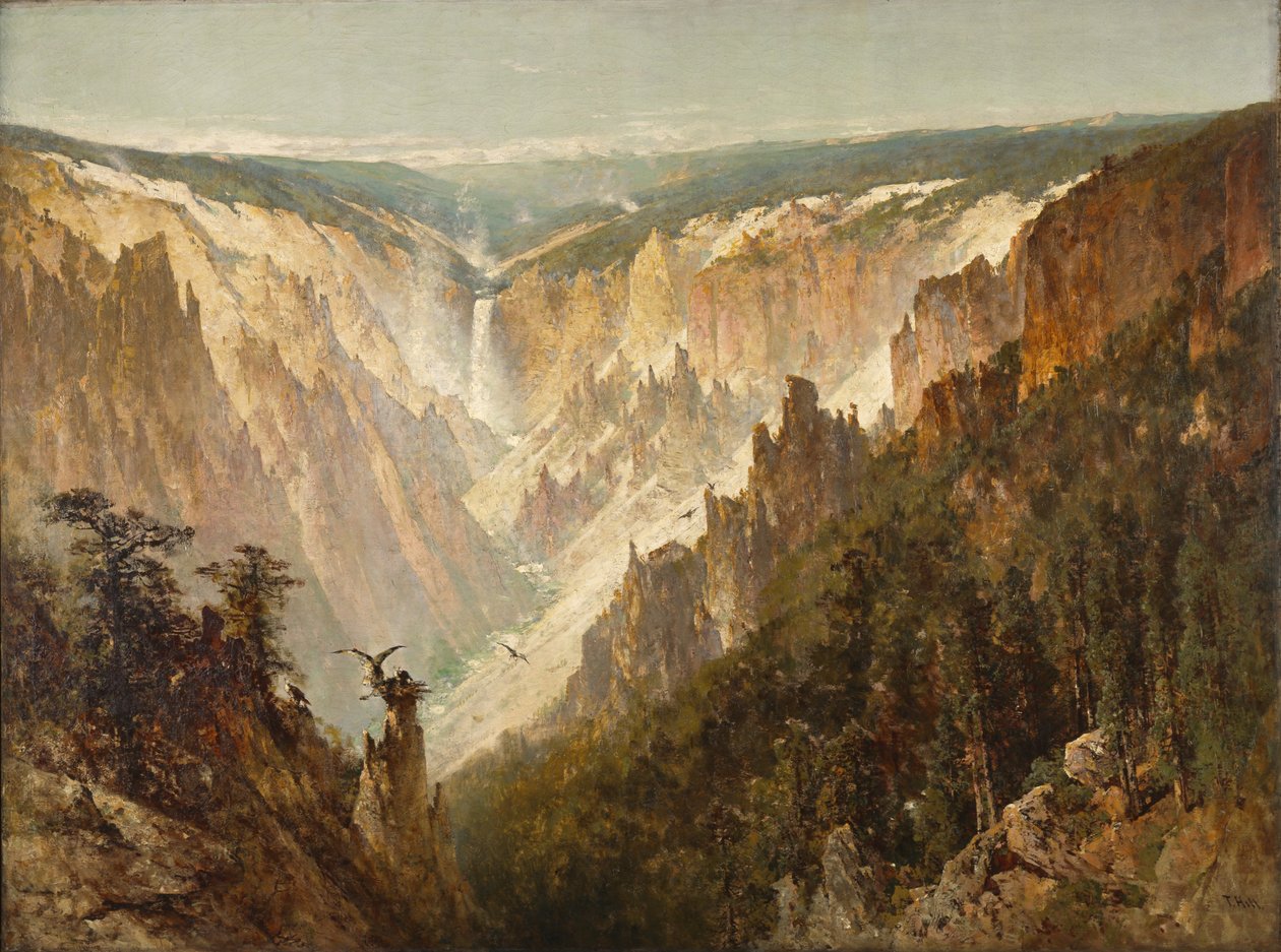 The Grand Canyon of the Yellowstone, c.1884 od Thomas Hill