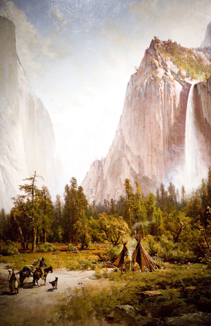 Údolí Yosemite (vodopády El Capitan a Bridal Veil) od Thomas Hill