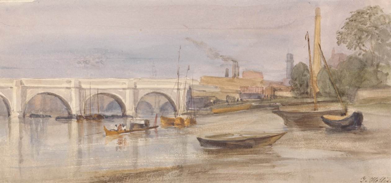 Westminsterský most z Lambeth Shore od Thomas Hollis