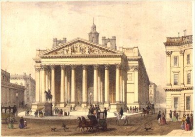 The Royal Exchange, ryl Charles-Claude Bachelier (fl.1830-60), pub. 1854 od E. Gambart & Co. (litografie) od Thomas Hosmer (after) Shepherd