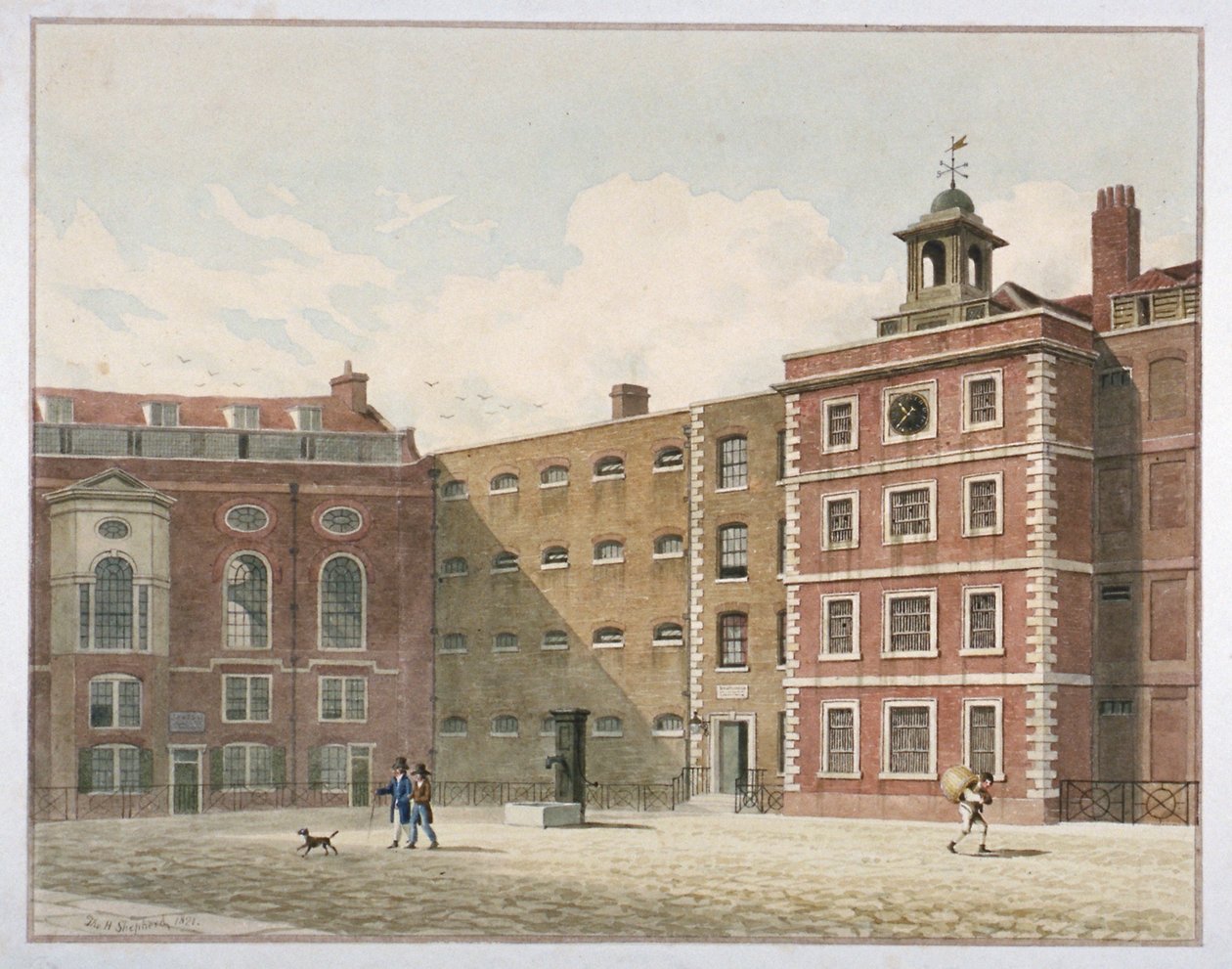 Bridewell, City of London, 1821 od Thomas Hosmer Shepherd