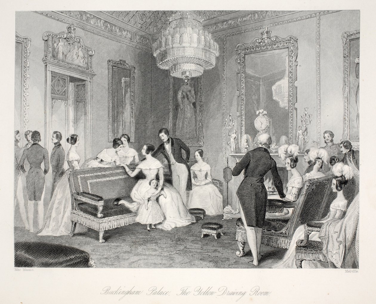 Buckinghamský palác, The Yellow Drawing Room, z hospody 