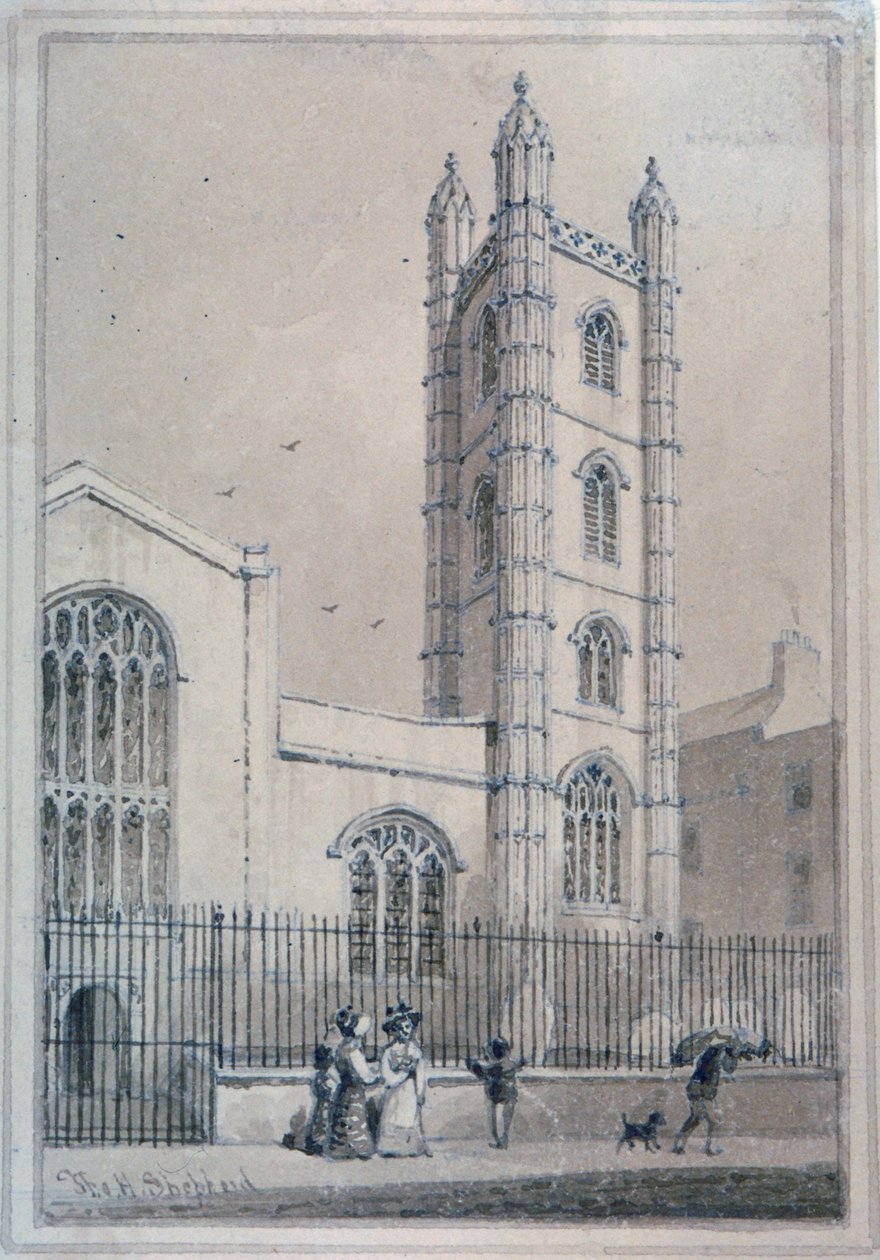 Kostel Panny Marie Aldermary, City of London, 1830 od Thomas Hosmer Shepherd