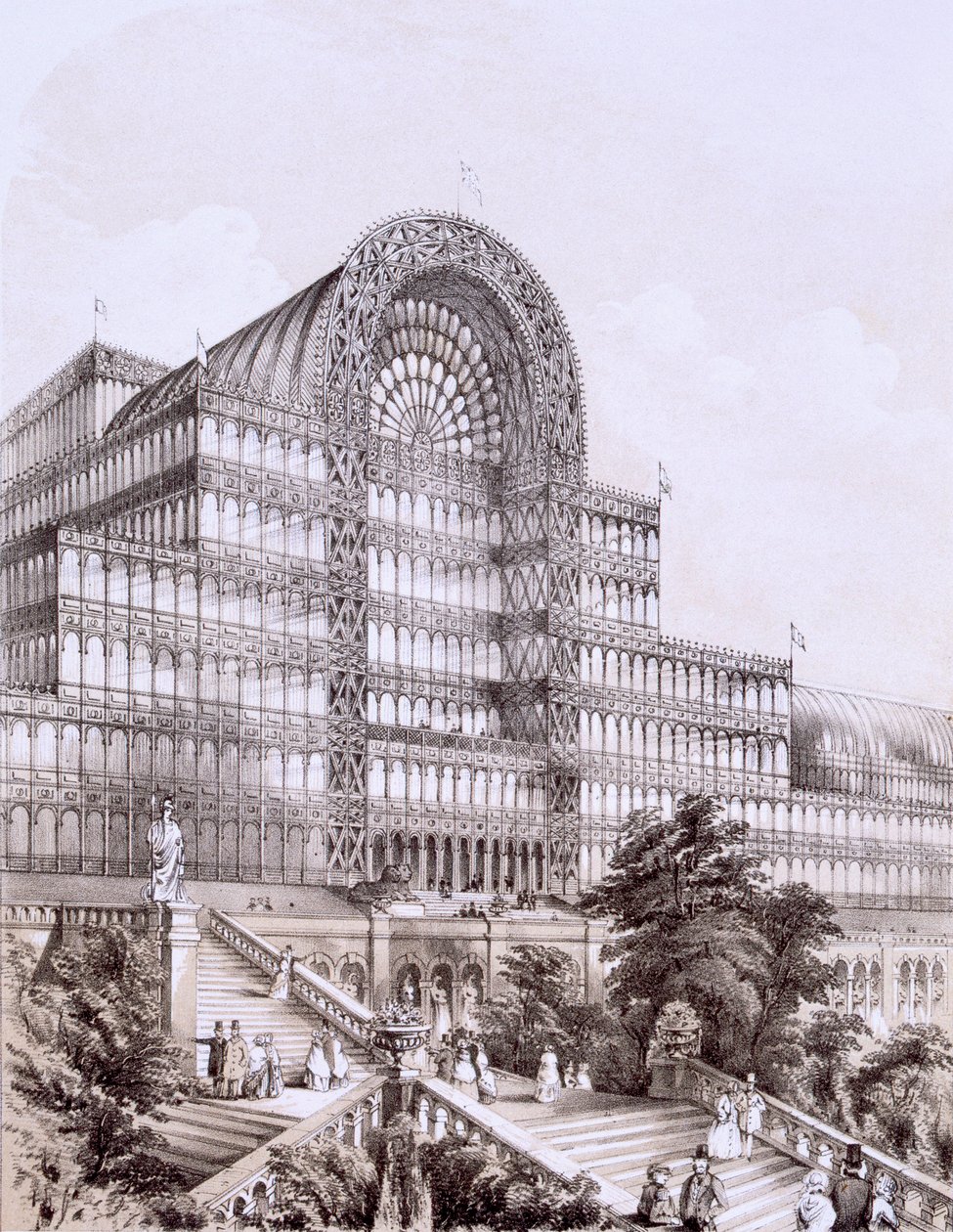 Crystal Palace v Sydenhamu, přední část Velké příčné lodi, c1854. od Thomas Hosmer Shepherd