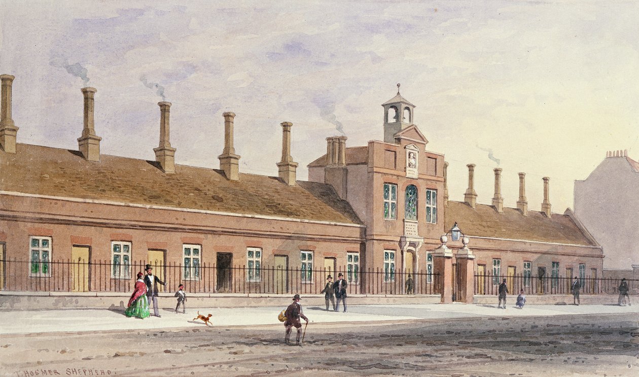Emery Hills Alms Houses v Rochester Row, 1850 od Thomas Hosmer Shepherd