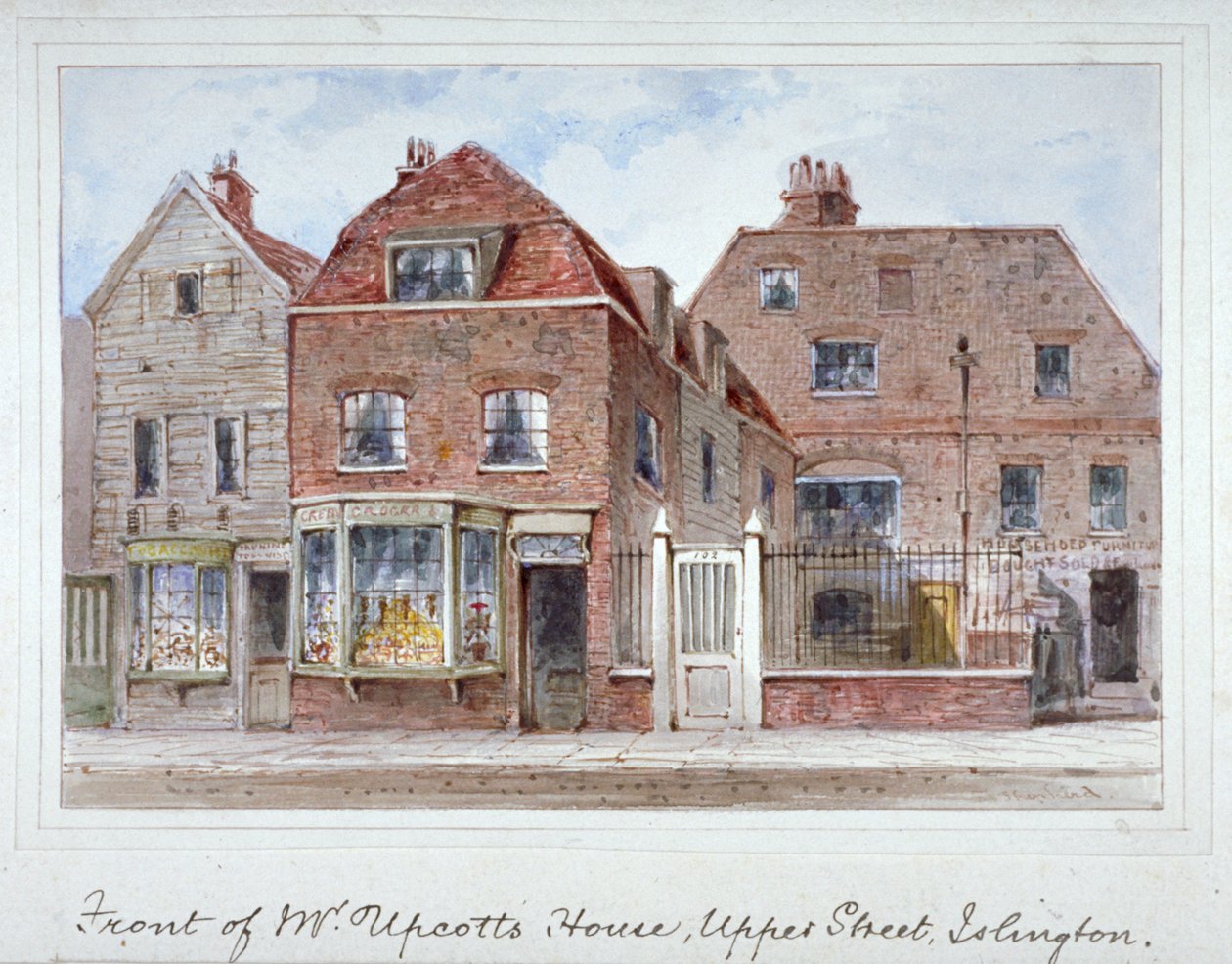 Čelní pohled na dům pana Upcotta, Upper Street, Islington, Londýn, c1835. od Thomas Hosmer Shepherd