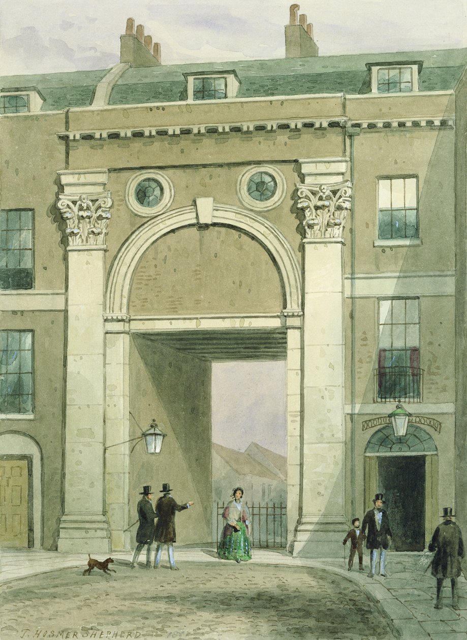 Brána k řece, Essex Street, 1857 od Thomas Hosmer Shepherd