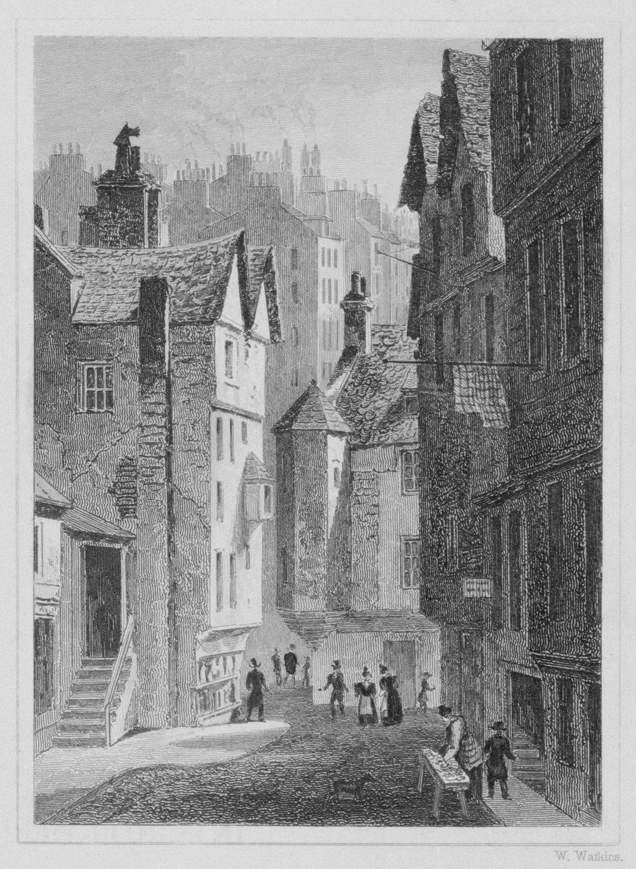 High School, Wynd, Edinburgh, vyryl William Watkins, 1831 od Thomas Hosmer Shepherd