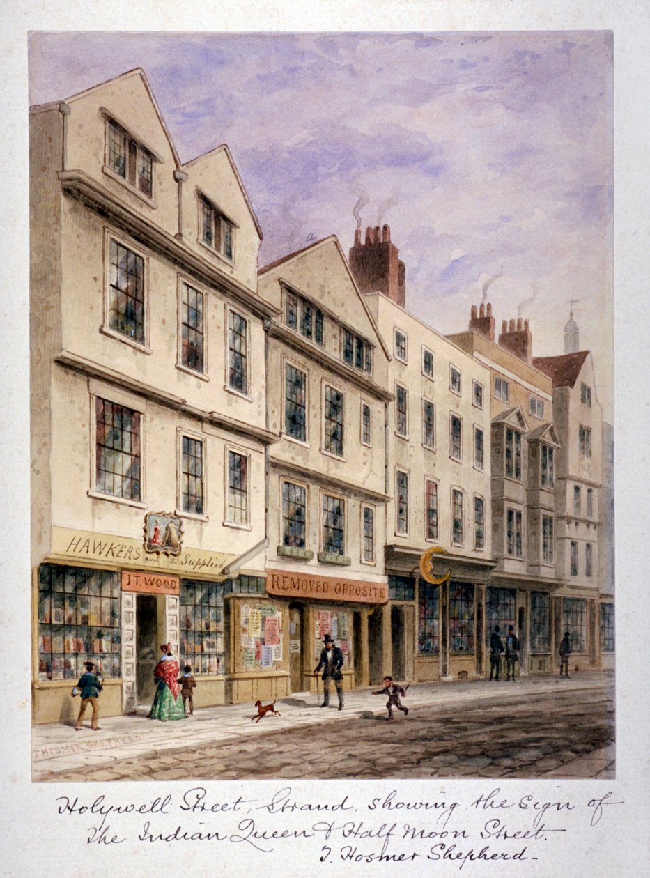 Holywell Street, Westminster, Londýn, c1853 od Thomas Hosmer Shepherd