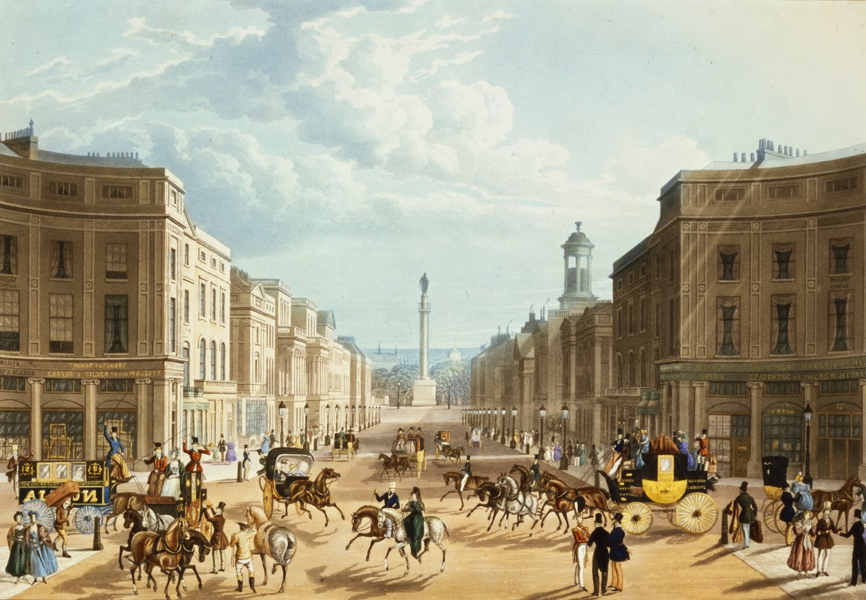 Lower Regent Street, hospoda. od Ackermanna, kolem roku 1835 (viz také 192750) od Thomas Hosmer Shepherd