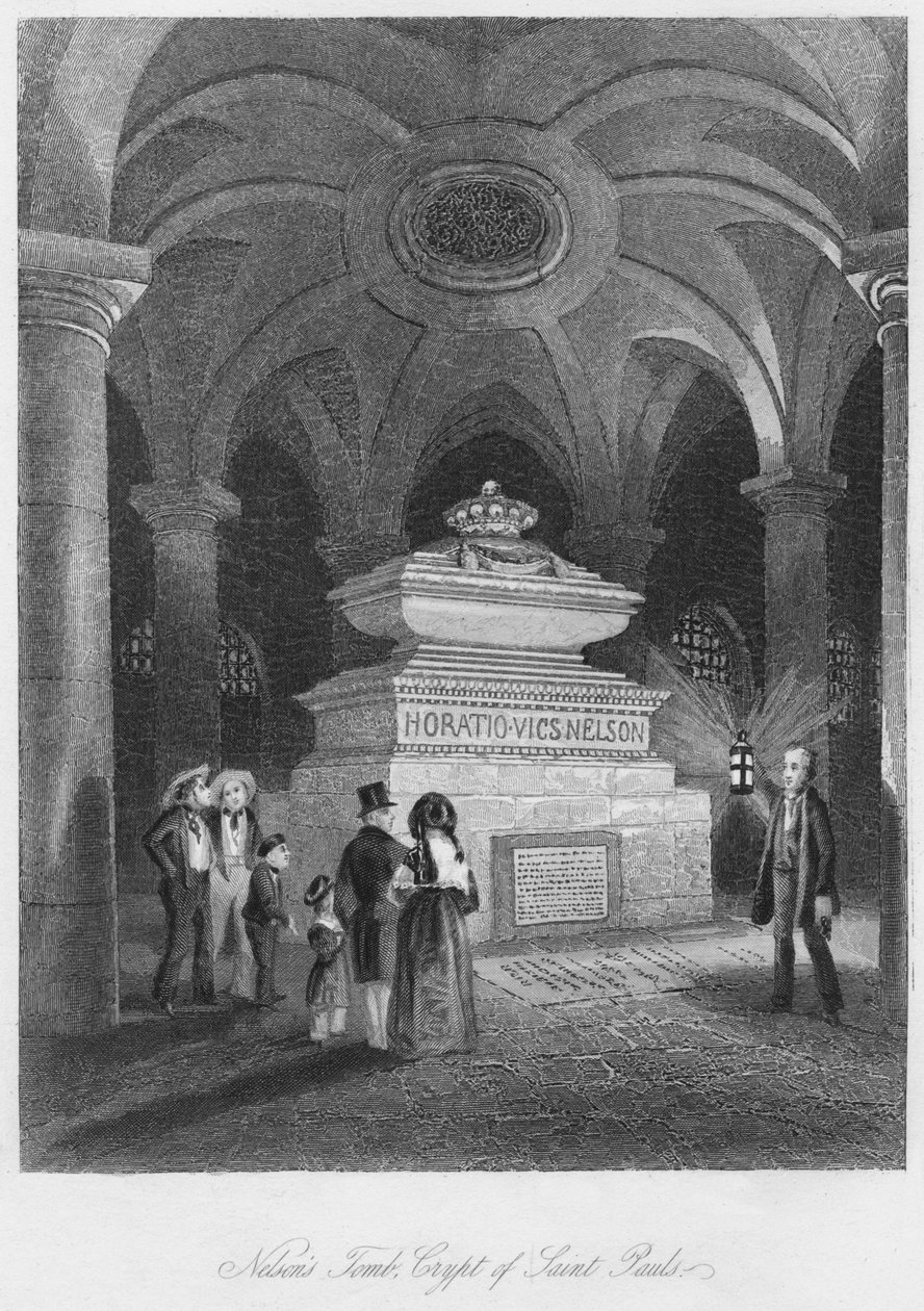 Nelsons Tomb, Crypt of Saint Pauls, c1841 od Thomas Hosmer Shepherd