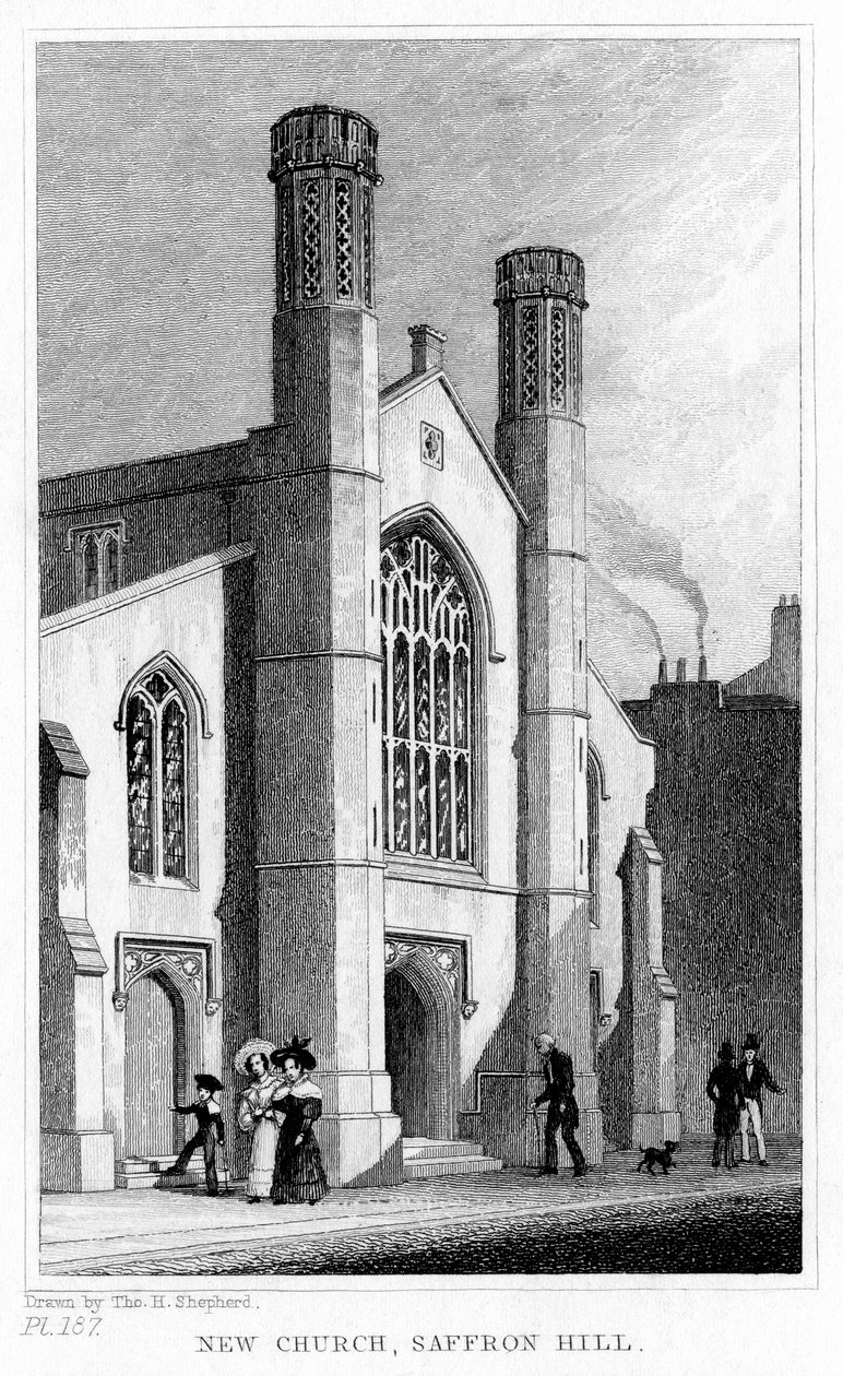 New Church, Saffron Hill, Camden, Londýn, 19. století. od Thomas Hosmer Shepherd