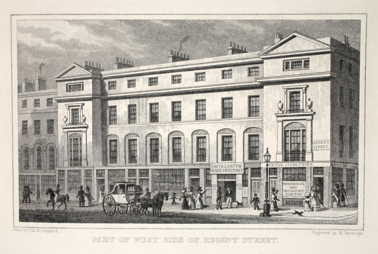Část západní strany Regent Street z hospody "London and it