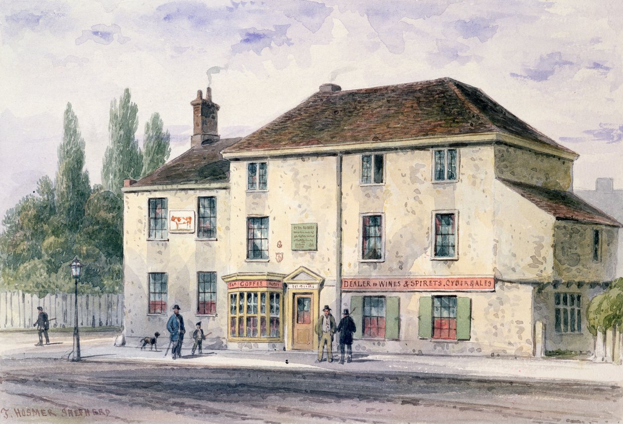 Pied Bull Public House, 1848 (wc na papíře) od Thomas Hosmer Shepherd