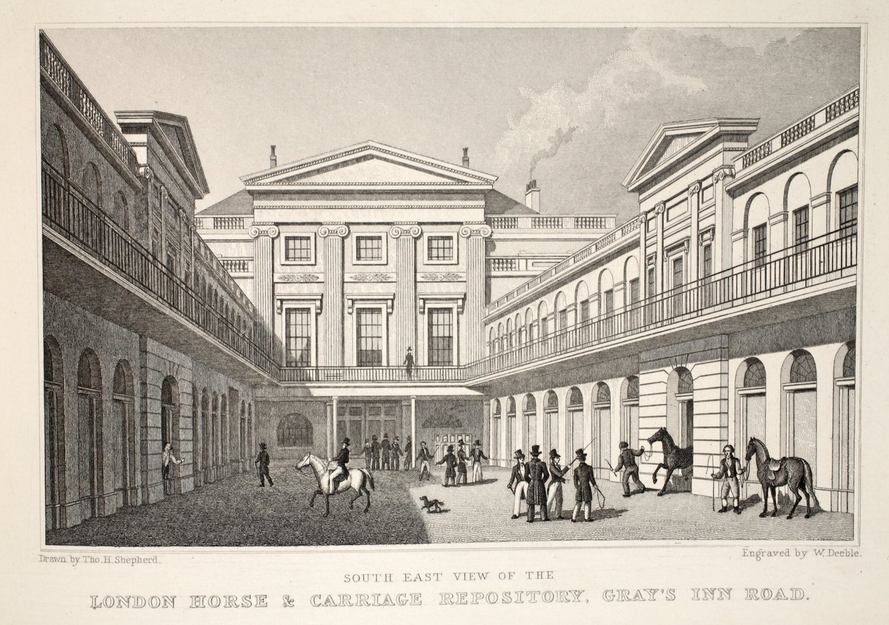 S.E. Pohled na London Horse and Carriage Repository, Gray