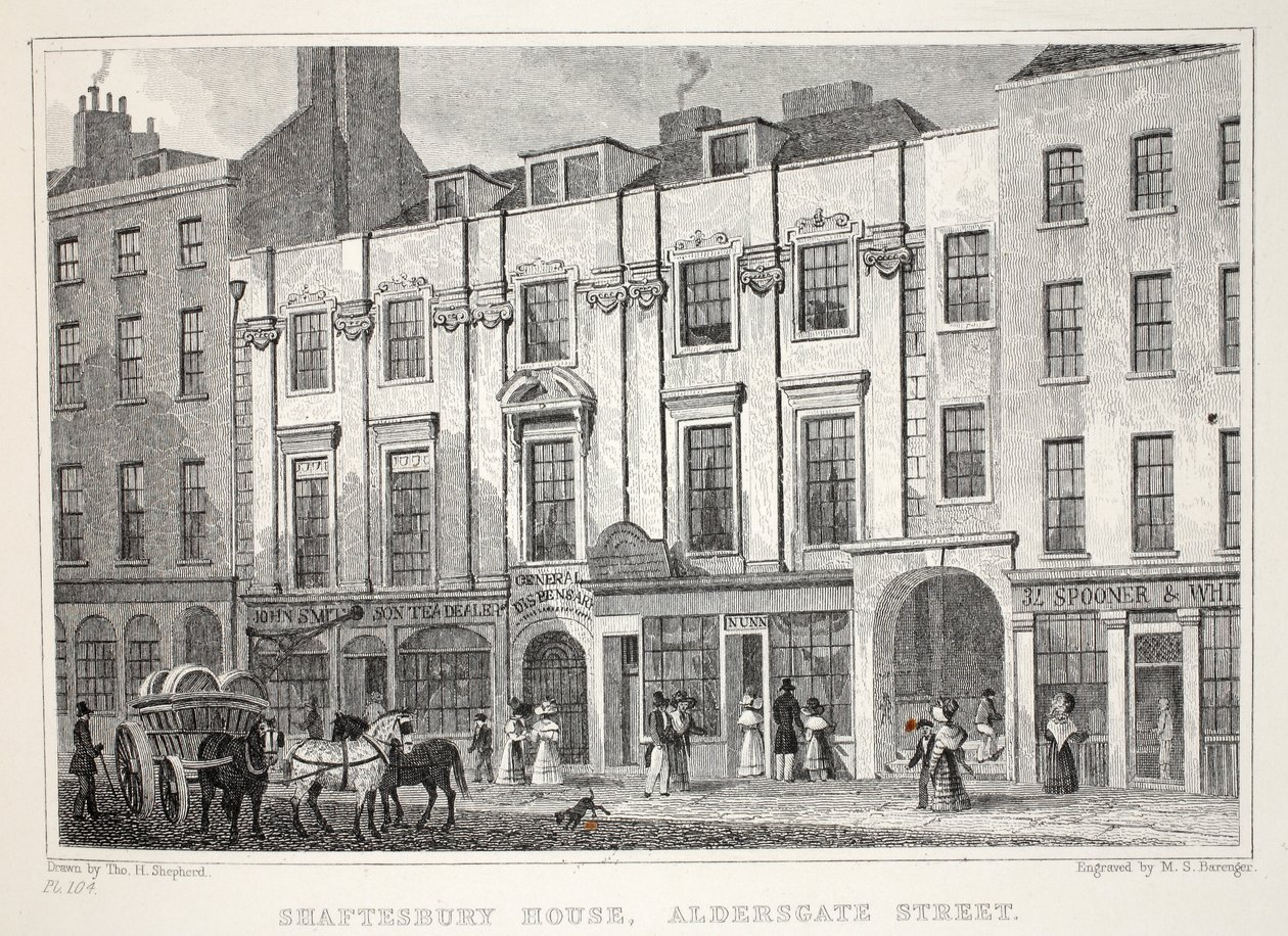 Shaftesbury House, Aldersgate Street, z hospody "London and it