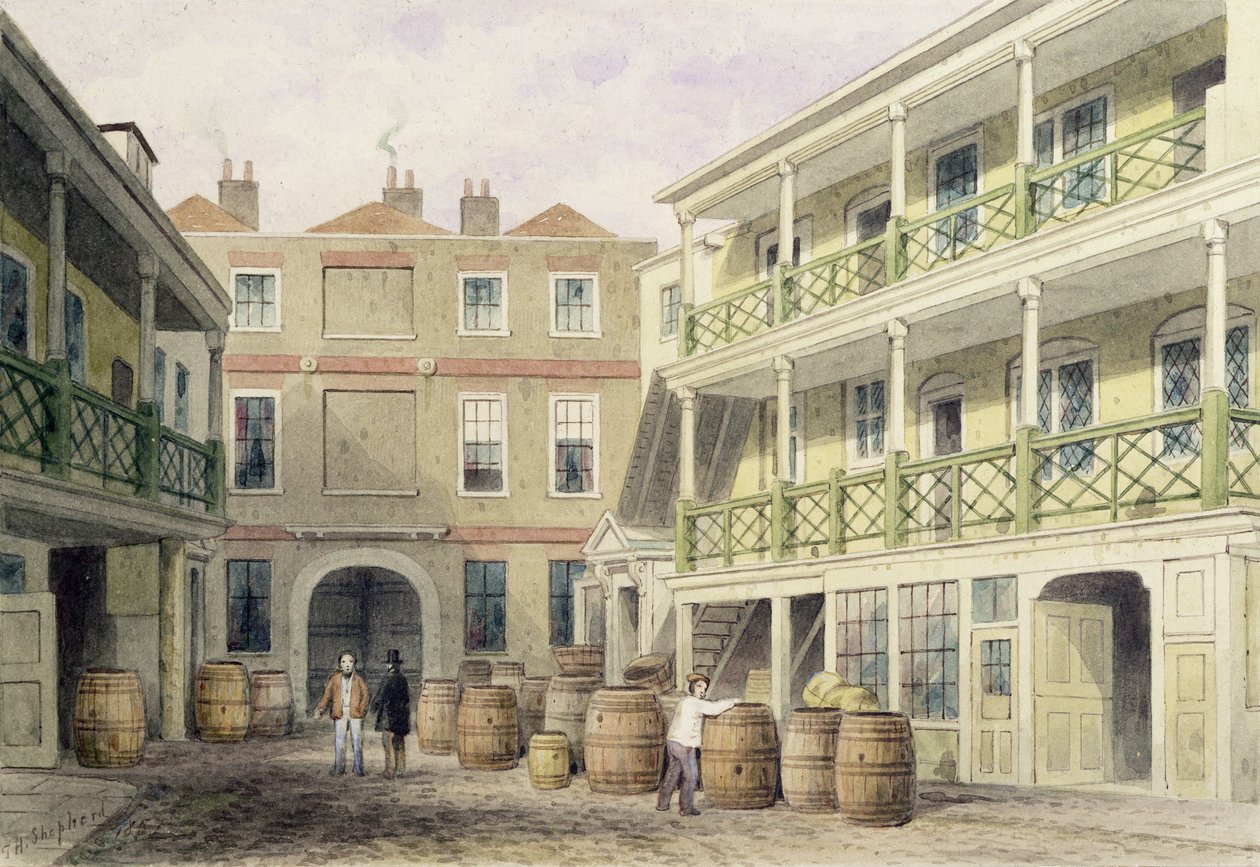 The Bell Inn, Aldersgate Street, 1851 od Thomas Hosmer Shepherd