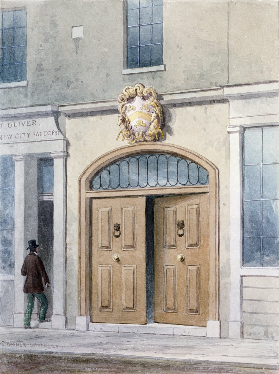 Vchod do Coachmakers Hall, 1854 od Thomas Hosmer Shepherd