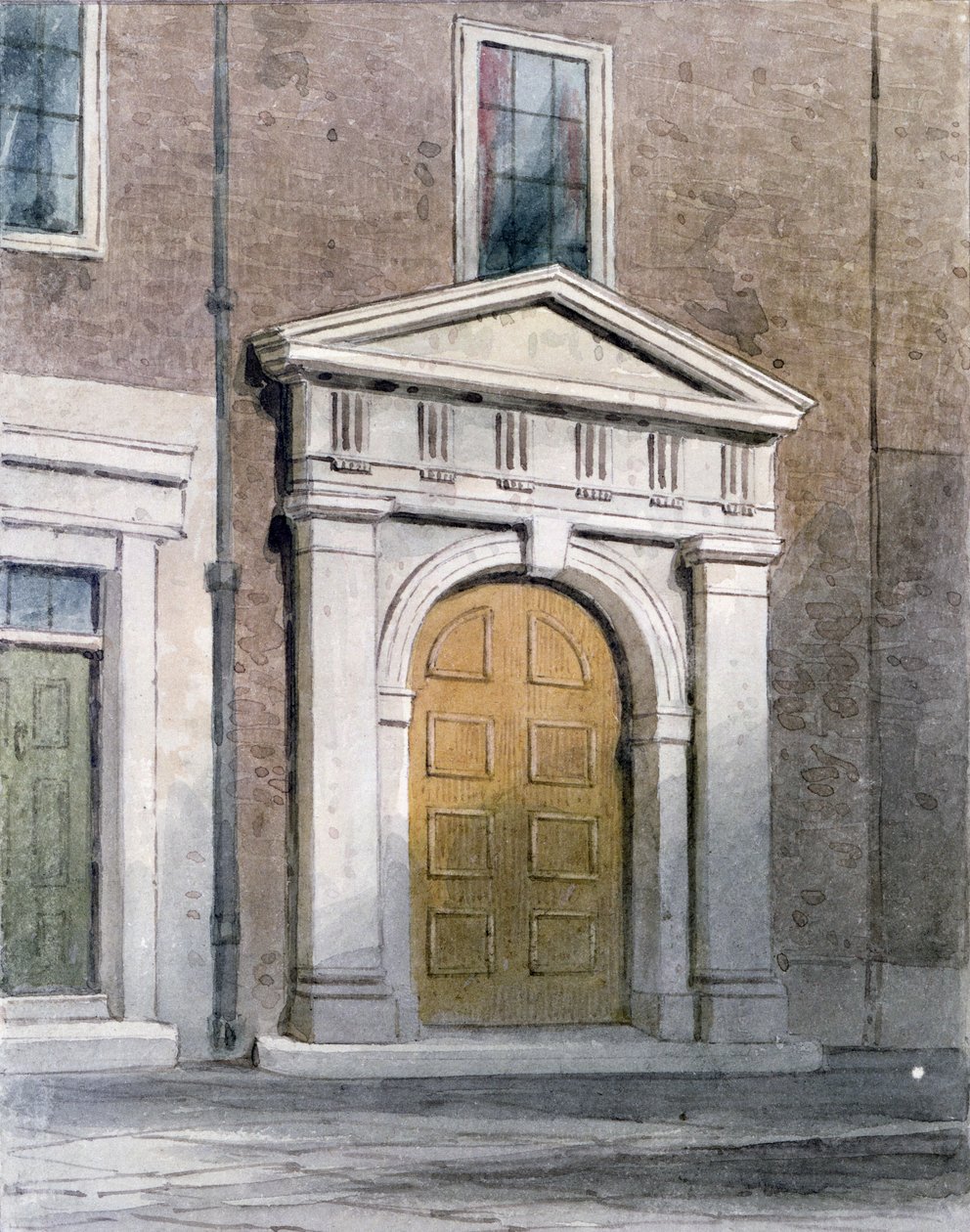 Vchod do zednářské haly, 1854 (wc na papíře) od Thomas Hosmer Shepherd