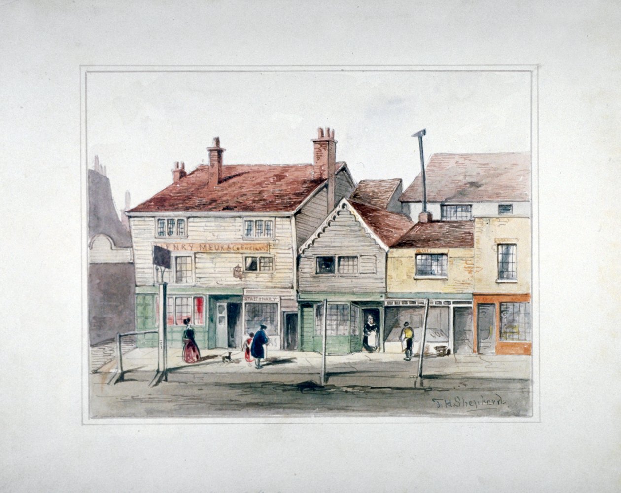 The Hare and Hounds Inn a výlohy na Upper Street, Islington, Londýn, c1835. od Thomas Hosmer Shepherd