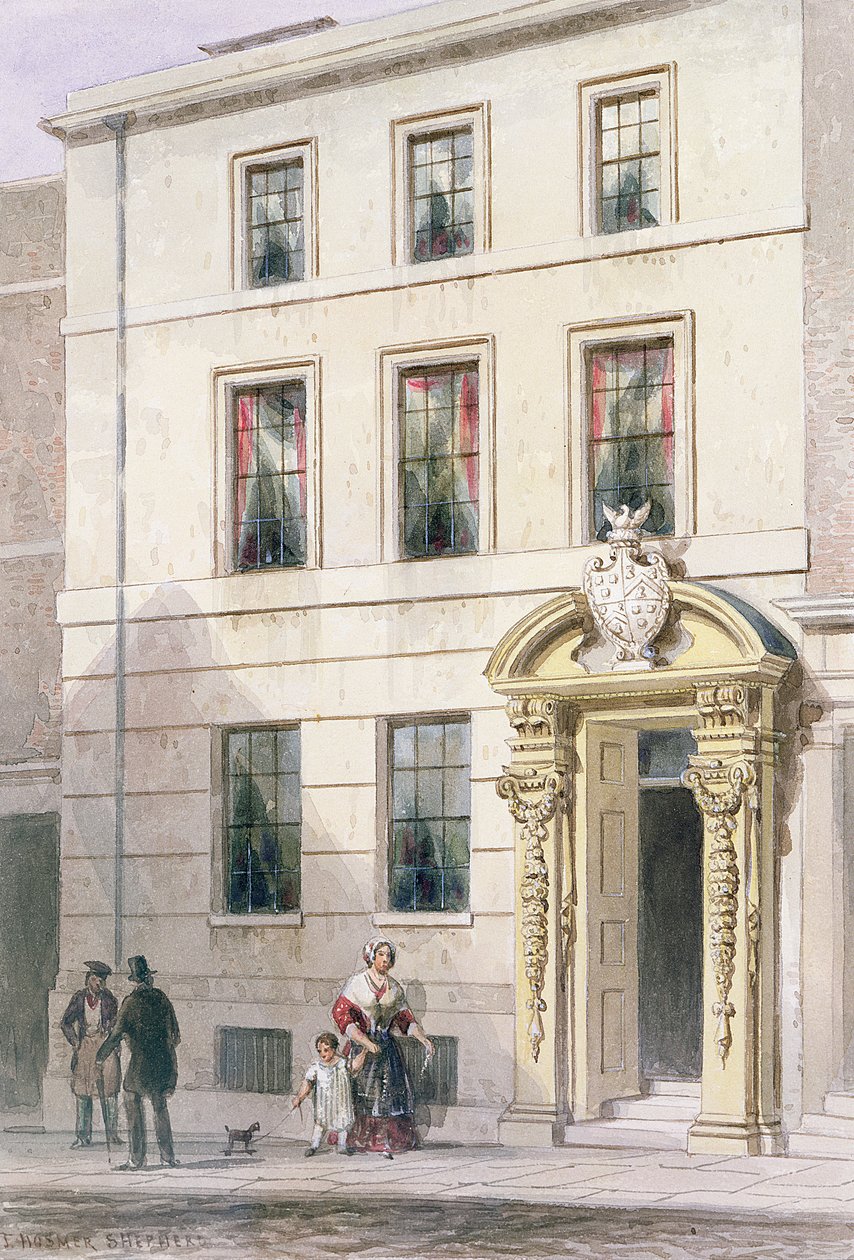 The New Front of Painter Stainers Hall, 1850 (wc na papíře) od Thomas Hosmer Shepherd