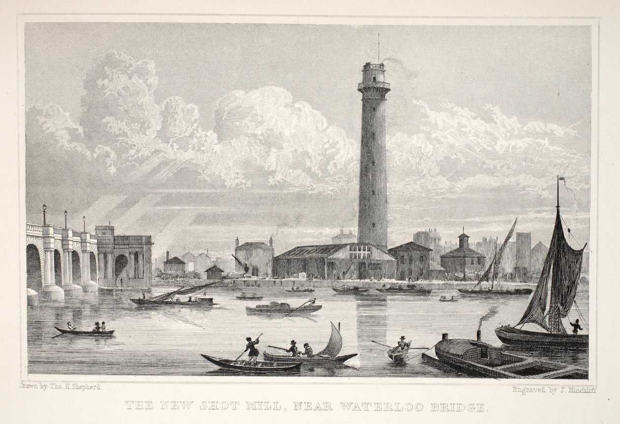 The New Shot Mill, poblíž Waterloo Bridge, z hospody 