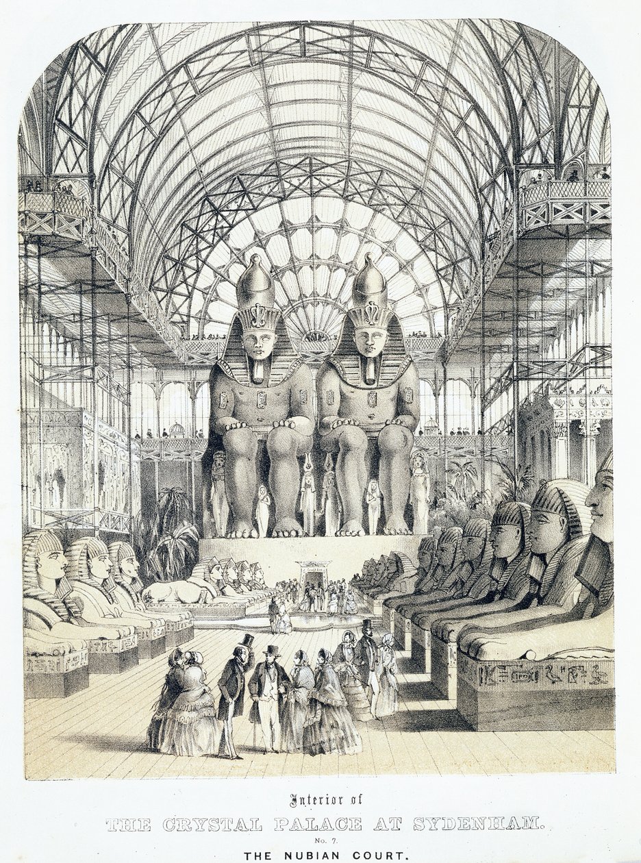 Nubijský dvůr v Křišťálovém paláci v Sydenhamu, asi 1851-1855 (akvatinta) od Thomas Hosmer Shepherd