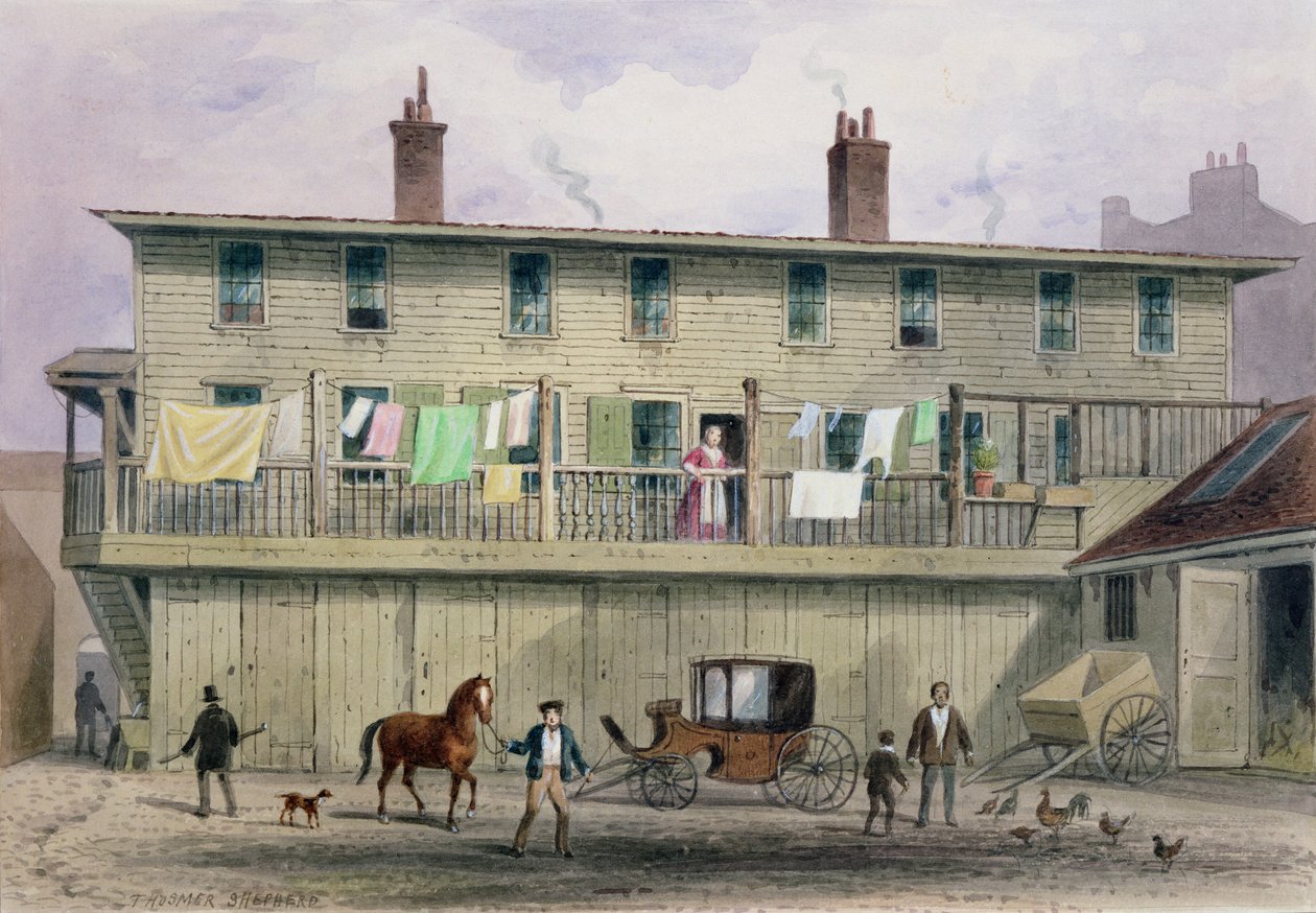 The Old Vine Inn, Aldersgate Street, 1855 od Thomas Hosmer Shepherd