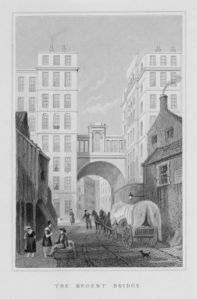 Regent Bridge, Edinburgh, vyrytý Thomas Barber, 1829 od Thomas Hosmer Shepherd
