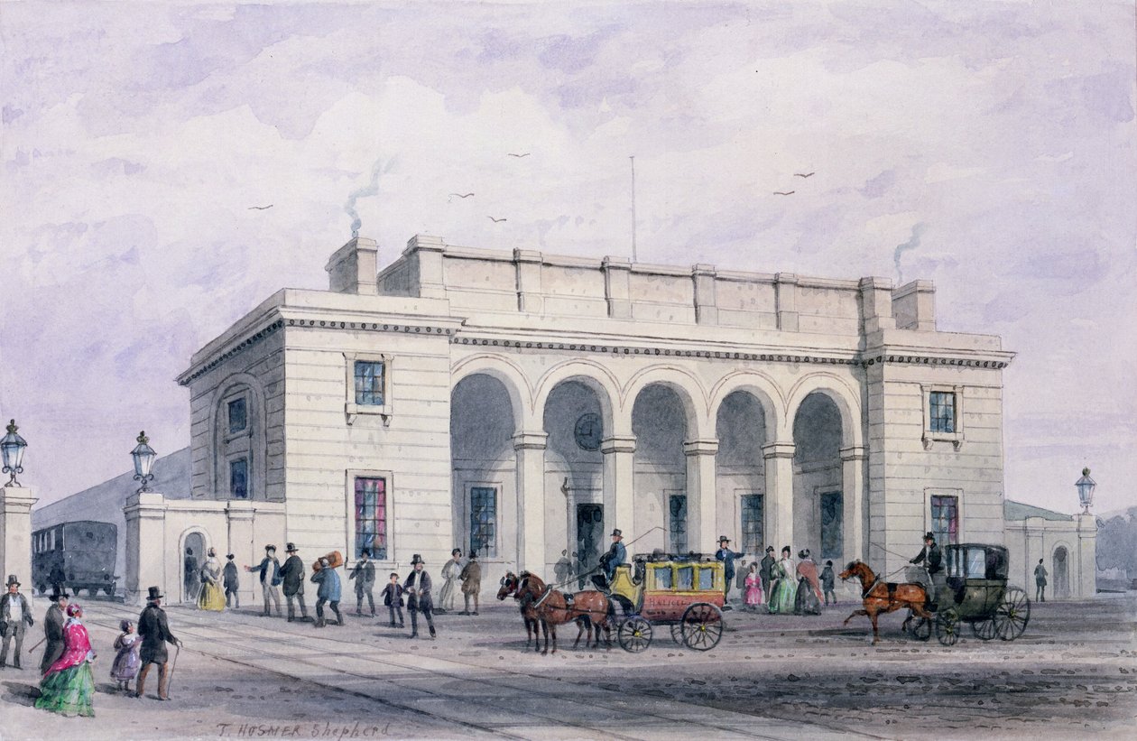 Jihozápadní nádraží v Nine Elms Vauxhall, 1856 od Thomas Hosmer Shepherd