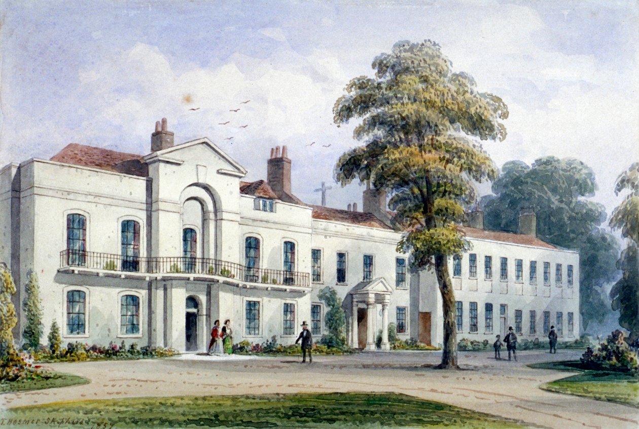 Pohled na Brompton Lodge, Kensington, Londýn, 1857 od Thomas Hosmer Shepherd