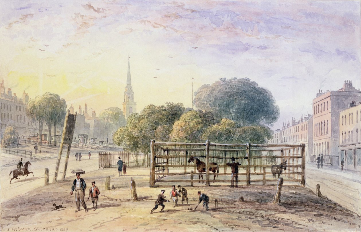 Pohled na Islington Pound, 1850 od Thomas Hosmer Shepherd