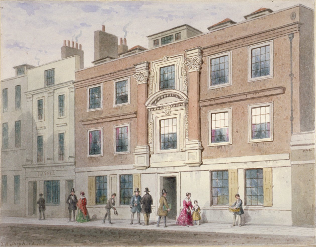 Pohled na sídlo v Great Winchester Street, City of London, 1841 od Thomas Hosmer Shepherd