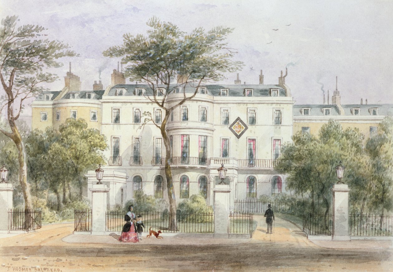 Západní průčelí domu sira Roberta Peela v Privy Garden (1788-1850) 1851 od Thomas Hosmer Shepherd