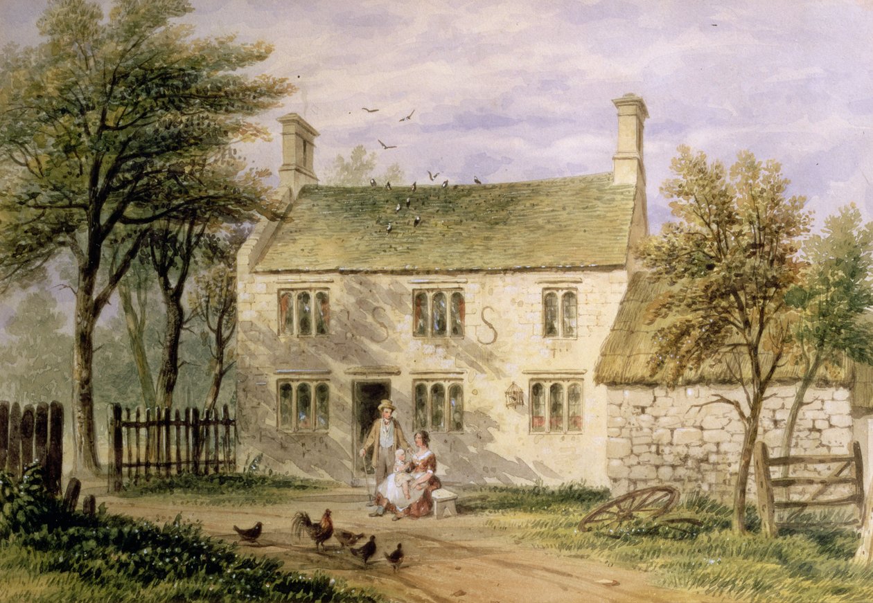 Woolsthorpe, Grantham, rodiště Isaaca Newtona od Thomas Hosmer Shepherd