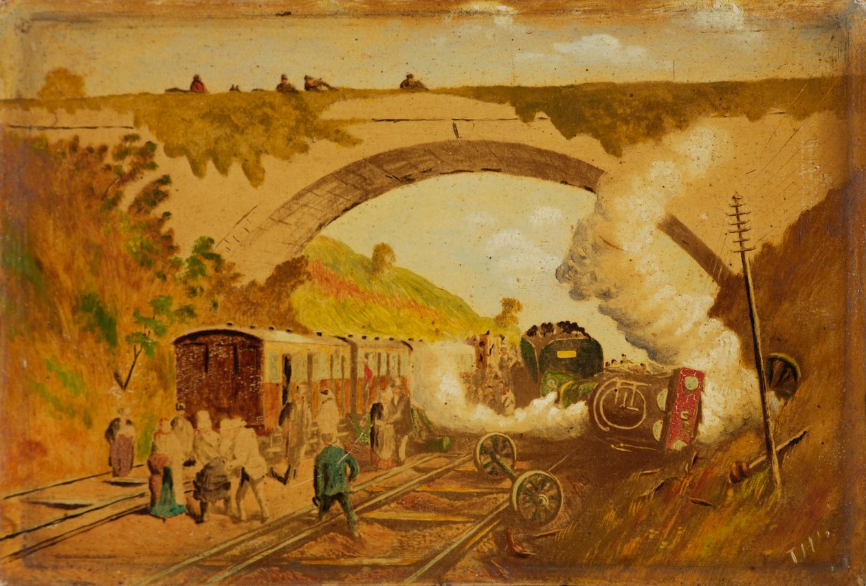 Železniční nehoda ve Flax Bourton od Thomas Howard Harker