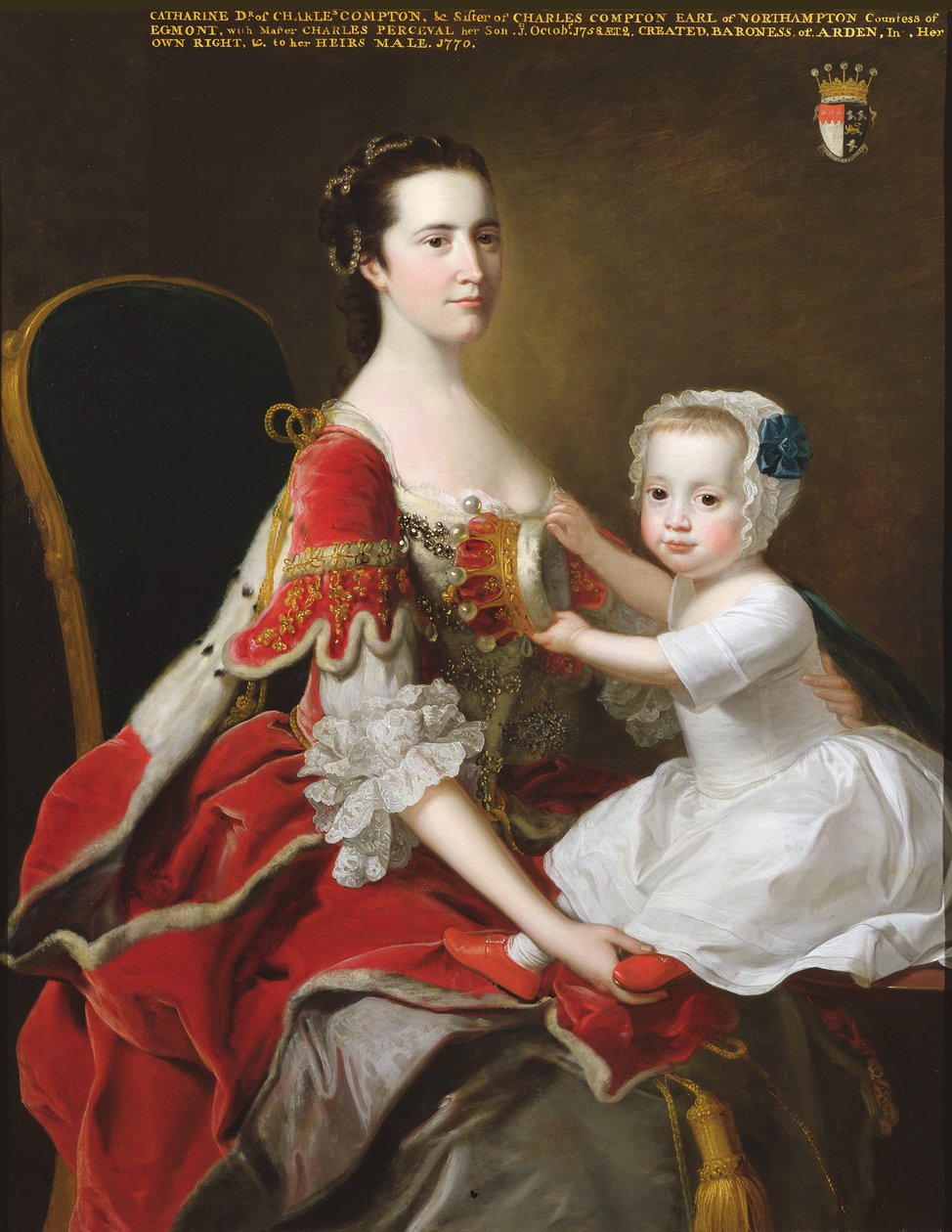 Portrét Catherine Comptonové († 1784) hraběnka z Egmontu a její nejstarší syn Charles Perceval († 1756) 1758 od Thomas Hudson