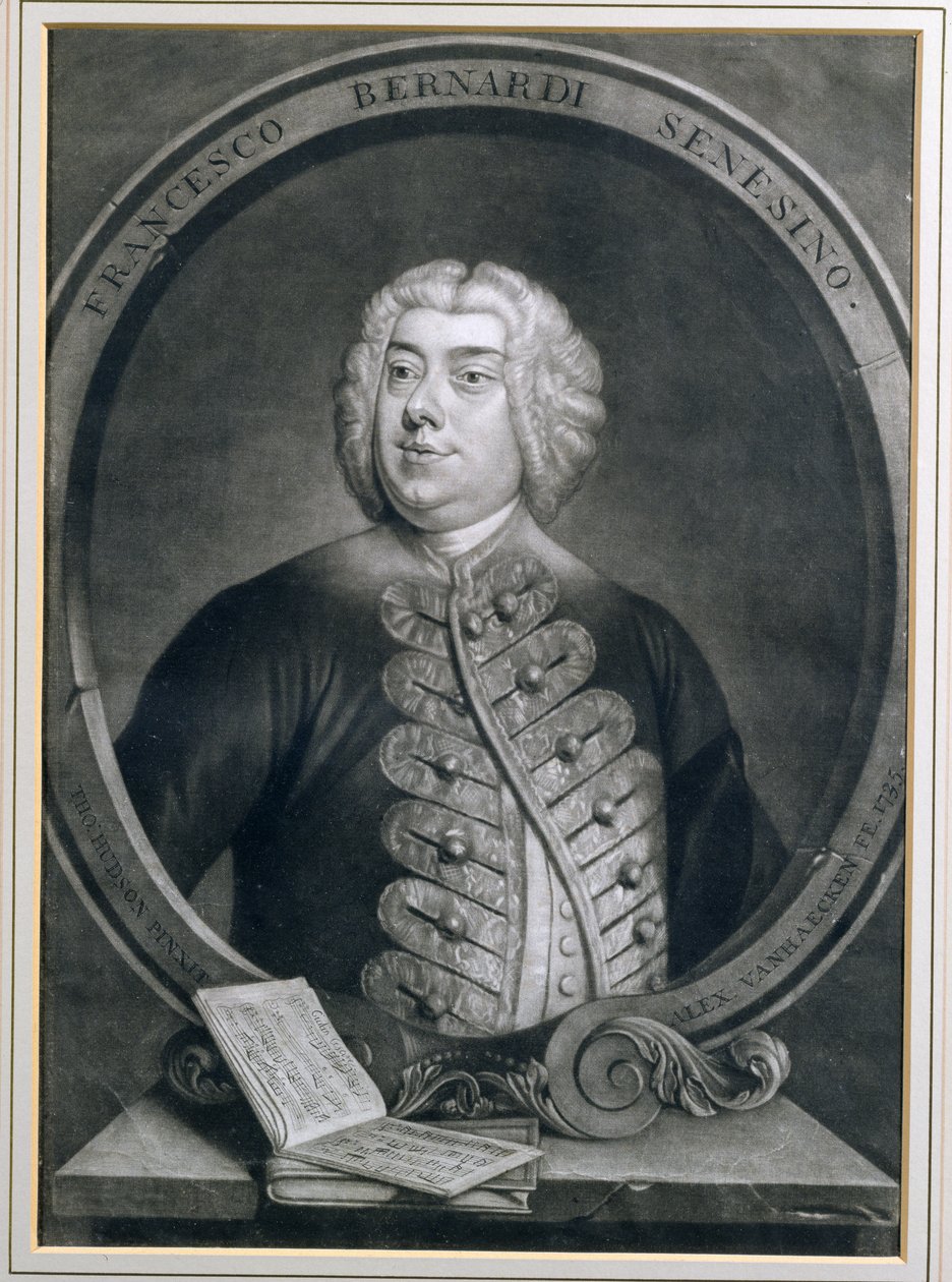 Portrét Francesca Bernardiho Senesina, sienského kastráta, vyryl Alexander van Haecken (1701-58), 1735 od Thomas Hudson