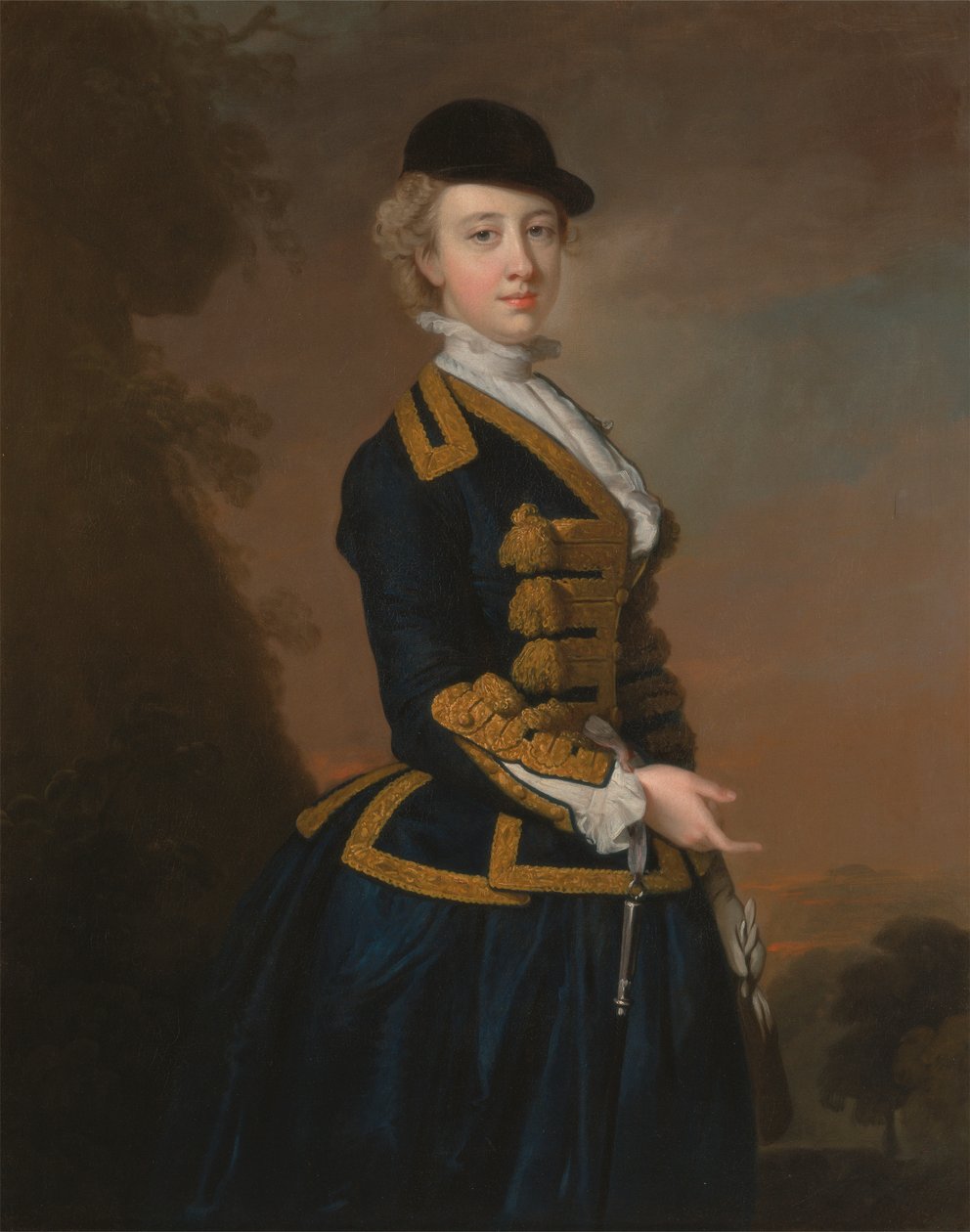 Portrét mladé ženy z Fortesque rodiny z Devonu od Thomas Hudson