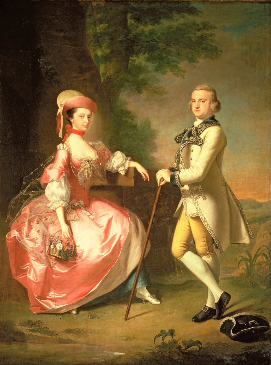 Sir John Pole, 5. baronet, a jeho manželka, Elizabeth, 1755 od Thomas Hudson