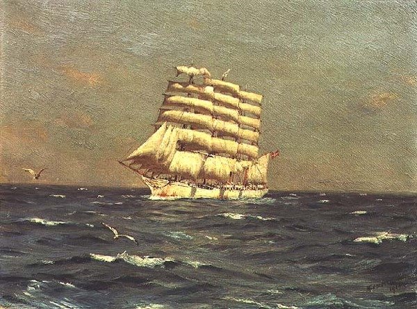 Dánská obchodní loď, Viking od Thomas J. Somerscales