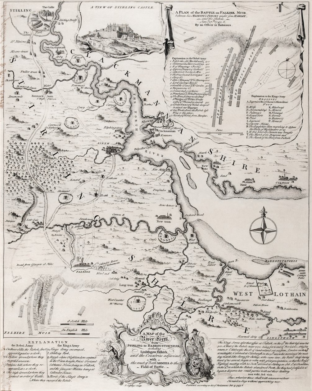 Bitva u Falkirku, 28. ledna 1746 od Thomas Jefferys