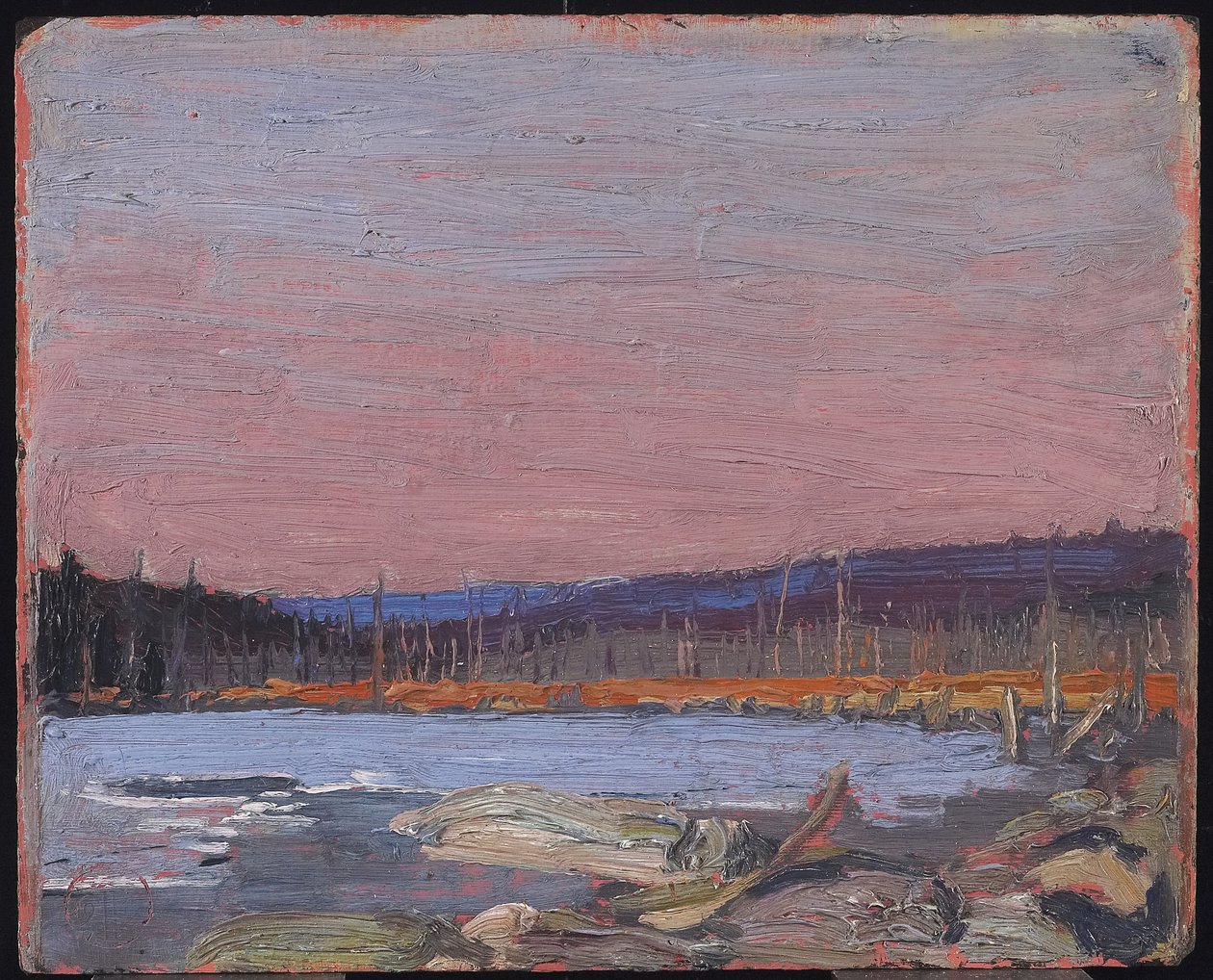 A Northern Lake, cca 1916 (olej na kompozitní dřevovláknité desce) od Tom Thomson
