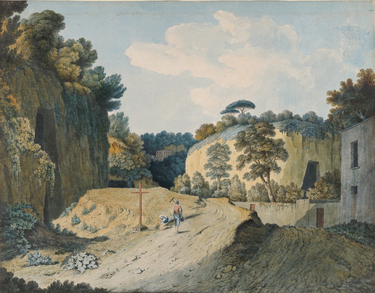 Cesta v rokli nedaleko Neapole, 1782. od Thomas Jones