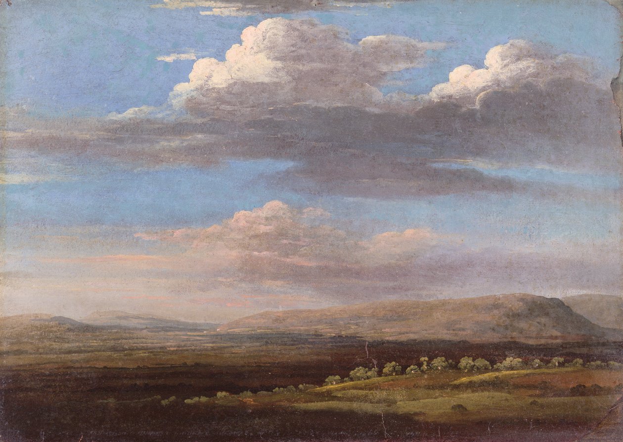 Pohled na Radnorshire (olej na papíře) od Thomas Jones