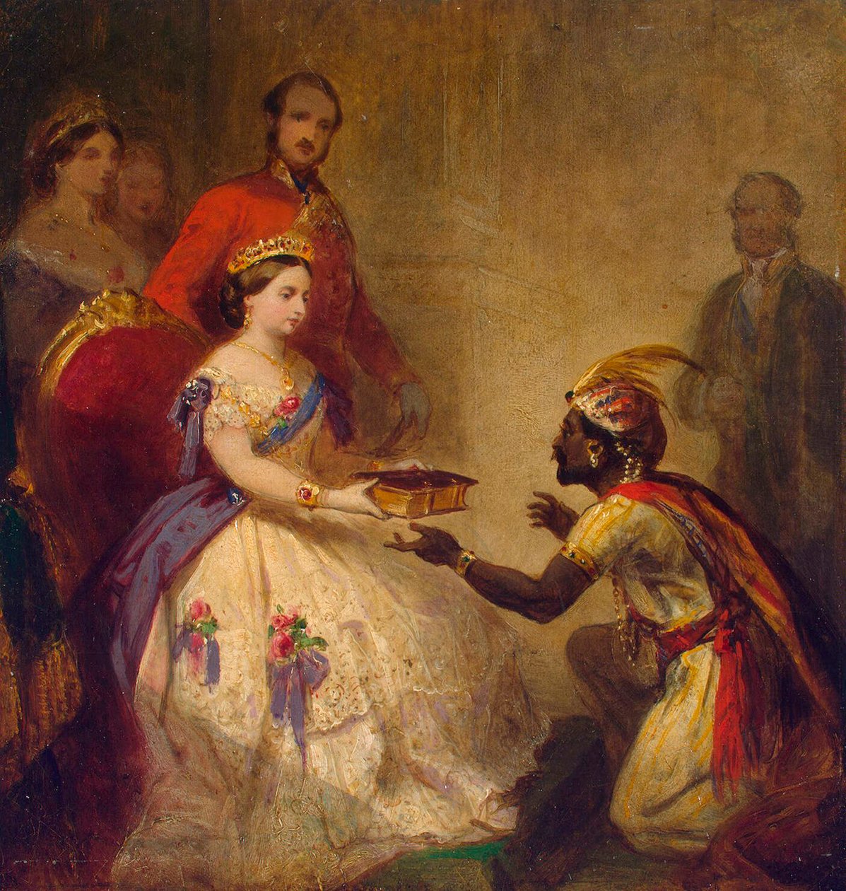 Královna Viktorie dává Bibli africkému náčelníkovi, 1861. od Thomas Jones Barker