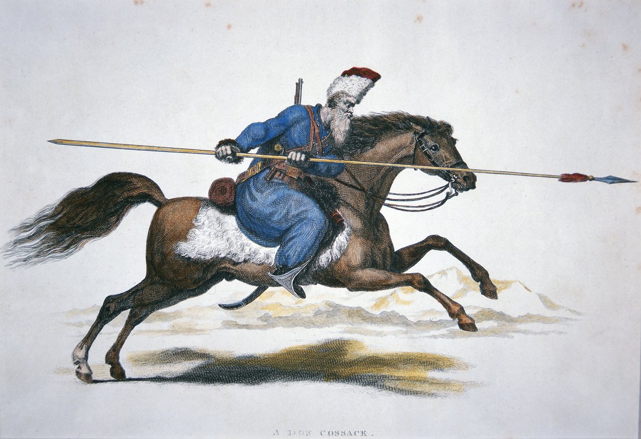 Ruský donský kozák, kolem roku 1820 (akvarel na papíře) od Thomas Kelly