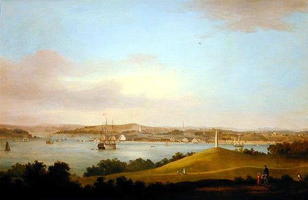 Pohled na ústí řeky Tamar, Plymouth (olej na panelu) od Thomas L. Hornbrook