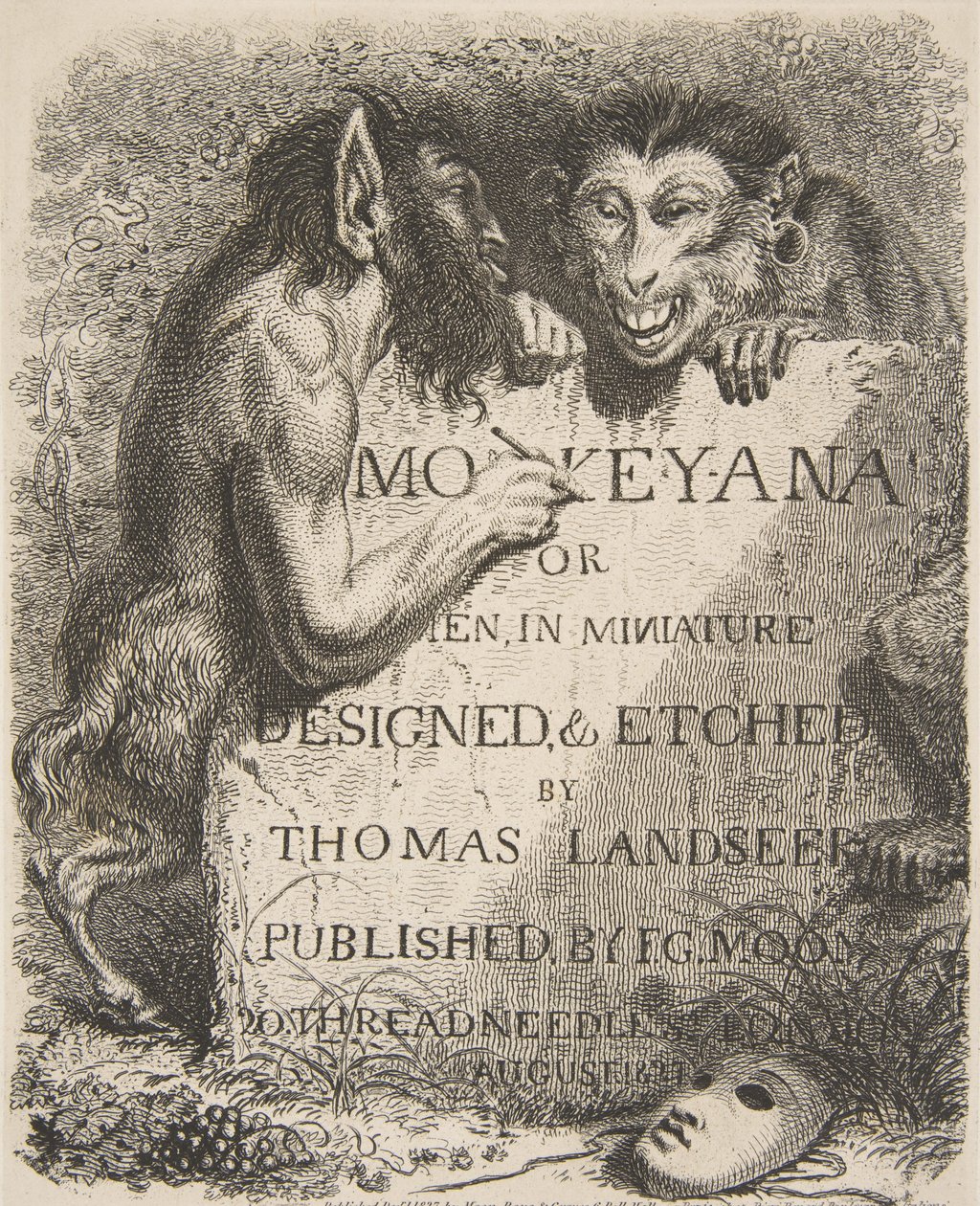 Titulní strana, z Monkey-ana, aneb Muži v miniatuře, 1827., 1827. od Thomas Landseer